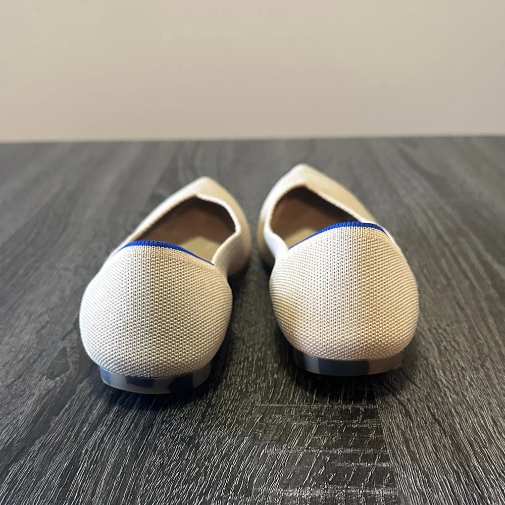 Rothy's Beige and Blue Pointed Toe Flats - Picture 4 of 8
